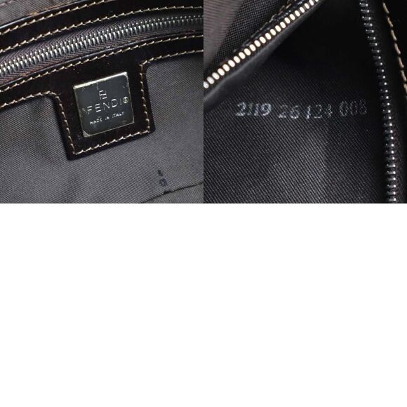 Authentic FENDI Mamma Zucca Baguette Tobacco Canvas Shoulder Bag Pochette Purse - Picture 7 of 9